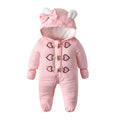 Ins baby winter clothing jumpsuit thickened quilted fleece-linedheattech baby cotton clothing children's clothing k-style hooded