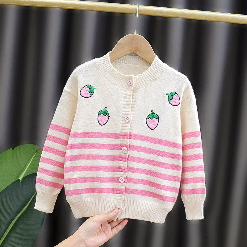 Girls' trendy outfit set: 2020 new style baby girl knitted cardigan and tulle skirt princess two-piece set