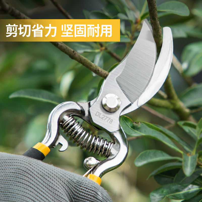 Deli garden pruning fruit tree picking fruit pruning scissors labor-saving pruning horticulture green plants flower pruning fruit tree branches large scissors