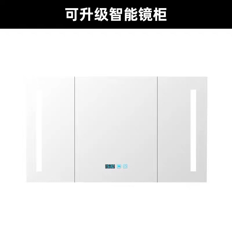 Oak bathroom cabinet Floor-to-ceiling light luxury washbasin cabinet Combined bathroom Hand washstand Bathroom mirror cabinet