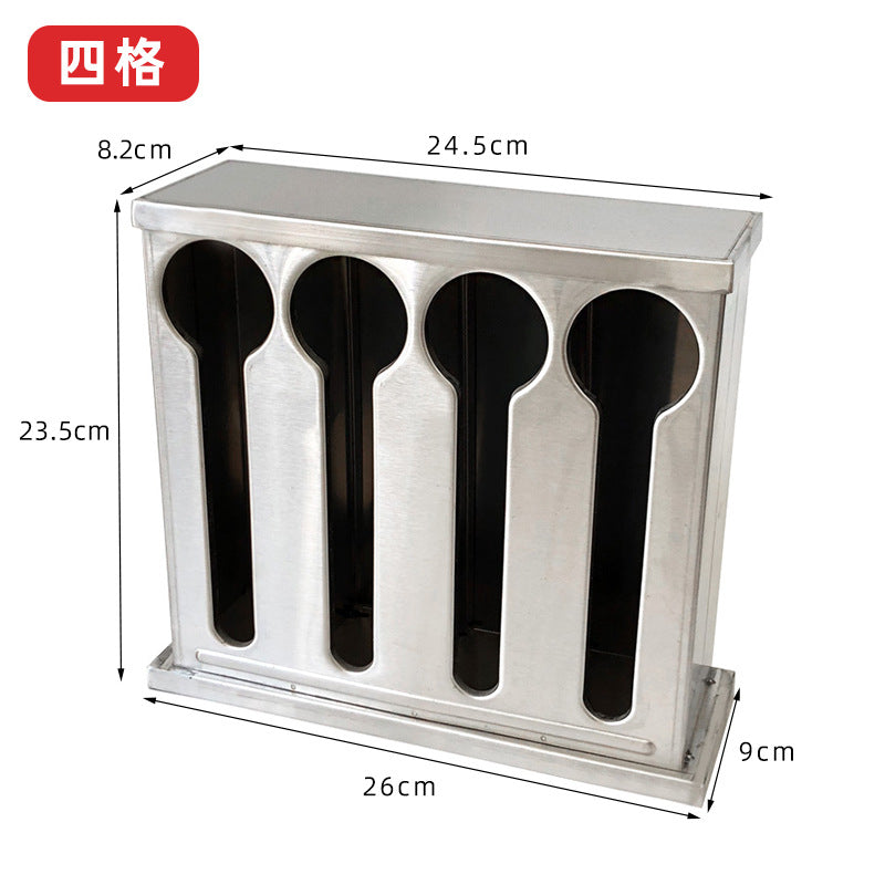 Square stainless steel ladle holder with lid - stainless steel spoon organizer - ladle box - spoon rest - commercial grade for restaurants and cafes