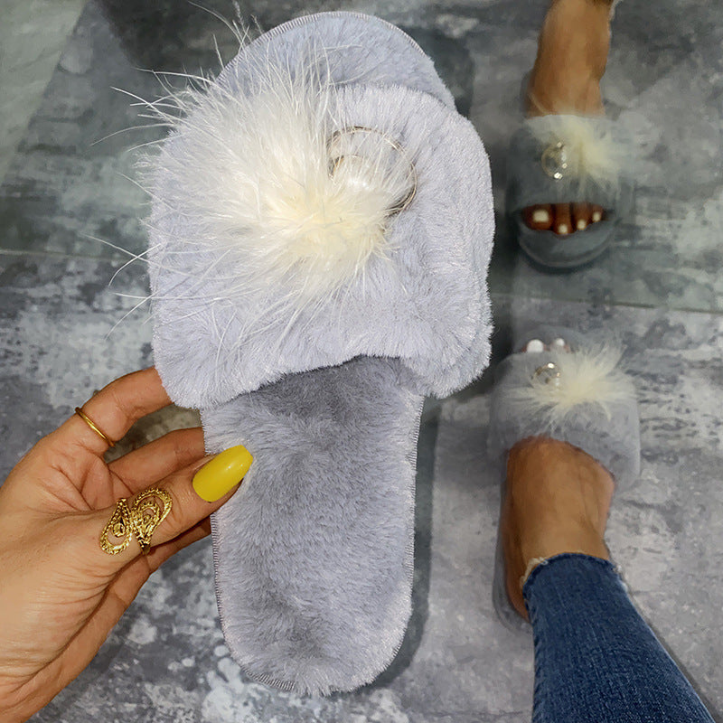 2024 autumn/winter fashion korean style indoor plush slippers - warm, cozy, and trendy women's home shoes