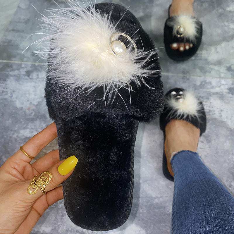 2024 autumn/winter fashion korean style indoor plush slippers - warm, cozy, and trendy women's home shoes