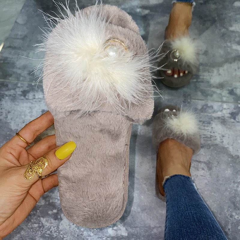 2024 autumn/winter fashion korean style indoor plush slippers - warm, cozy, and trendy women's home shoes