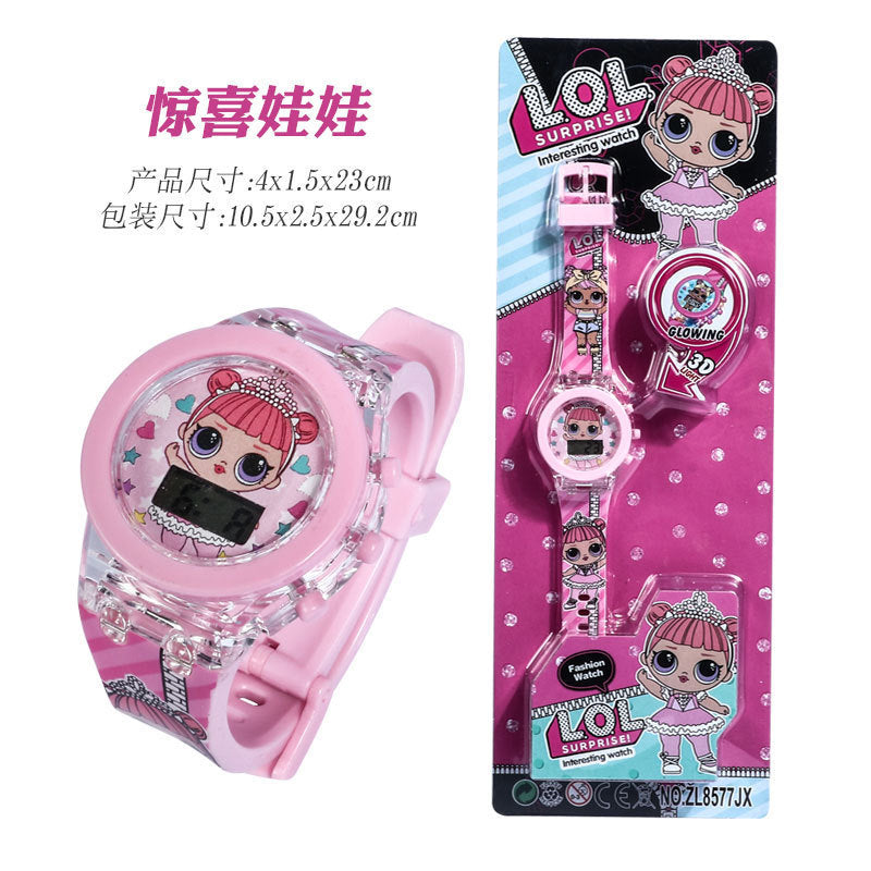 Hot-selling children's cartoon watches for export: cute light-up baby toy watches for girls and boys - exquisite electronic watches