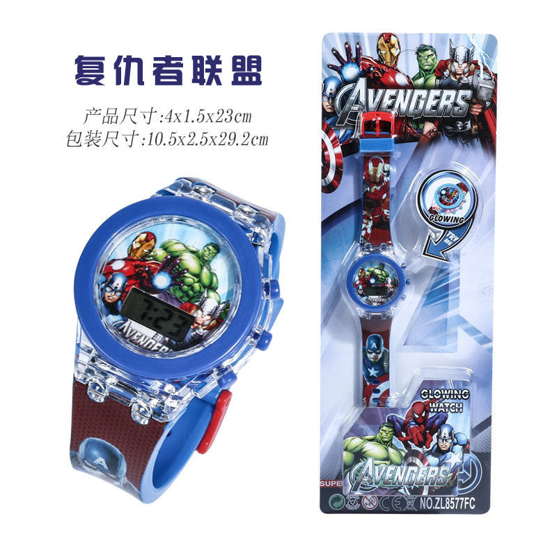 Hot-selling children's cartoon watches for export: cute light-up baby toy watches for girls and boys - exquisite electronic watches