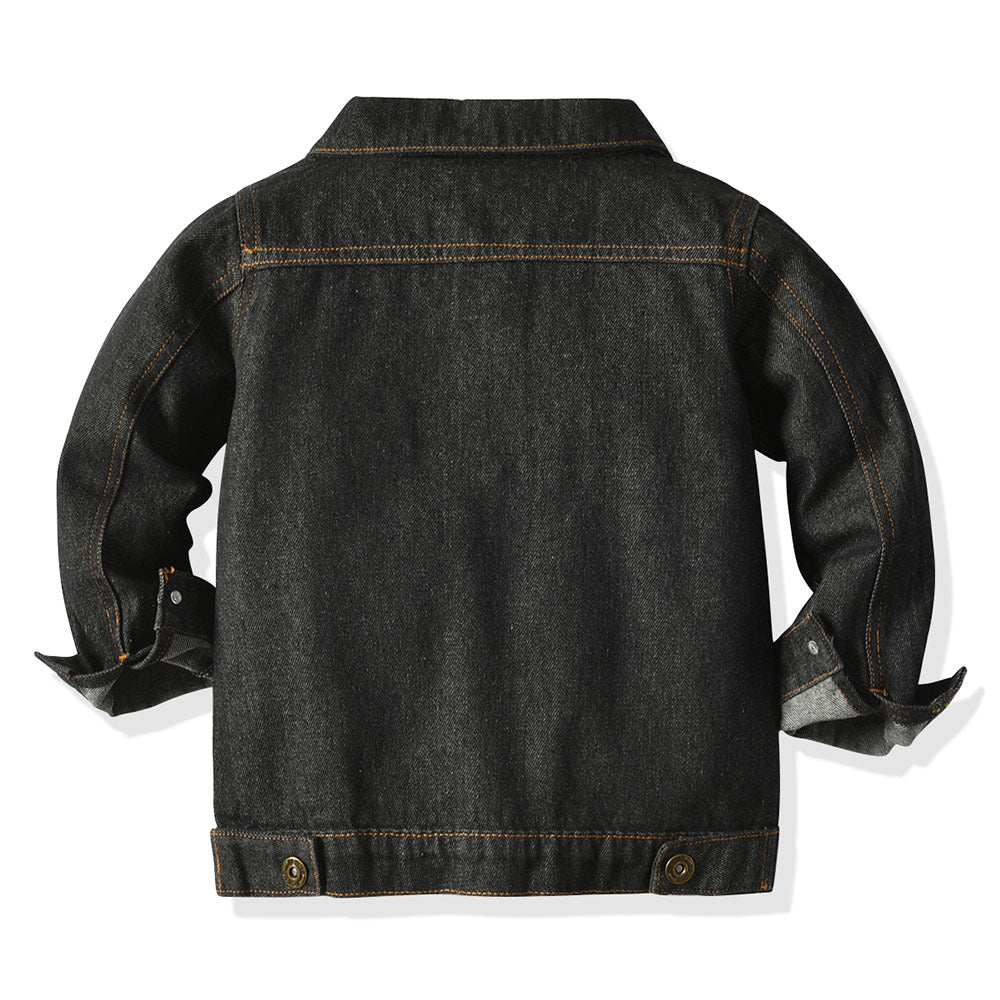 children's outerwear, new autumn and winter styles, european and american fashion, two-tone denim jacket for boys and girls, korean style casual top