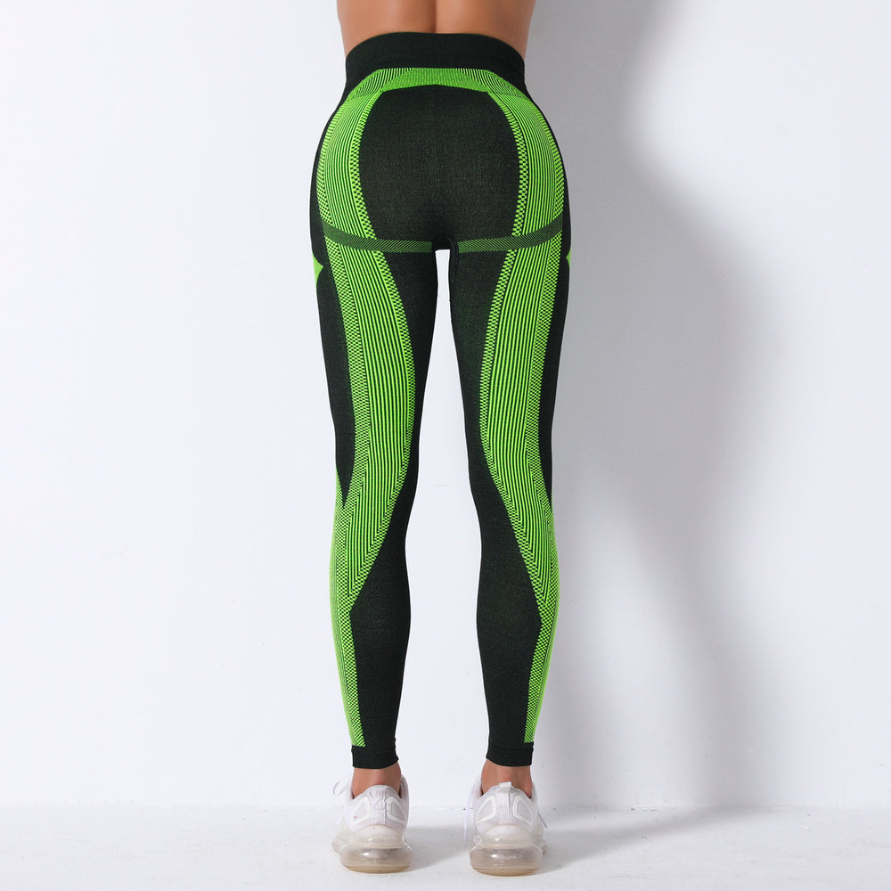 Amazon fashionhigh waist butt lift stretch tight yoga pants seamless knittingstripes peach butt lift yoga pants
