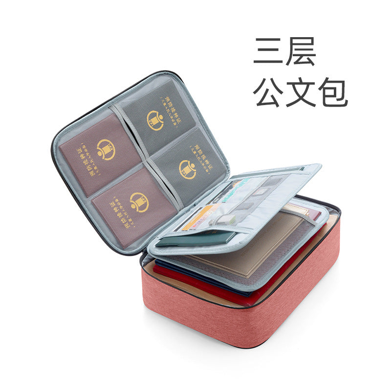 Invit.l Document Storage Bag Household Multi-layer Large Capacity Multifunctional Certificate Document Passport Card Bag Organizing Box