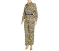 African women's plus size european and american cross-border sourcing slimming loose leopard print fashion casual jumpsuit with belt