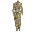 African women's plus size european and american cross-border sourcing slimming loose leopard print fashion casual jumpsuit with belt