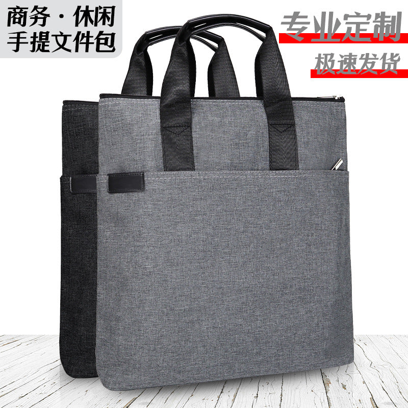 Large capacity three-layer briefcase - business office bag, conference bag, document file bag, executive bag with custom logo printing