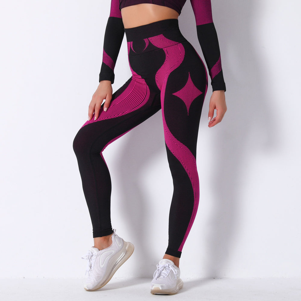 Clearance: european and american influencer-approved seamless knit sexy striped breathable moisture-wicking yoga pants for running, sports, and fitness