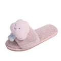 Furry slippers women's flats clouds 2024 fall and winter new arrival one-line outwear home casual plaid warmth furry slippers women