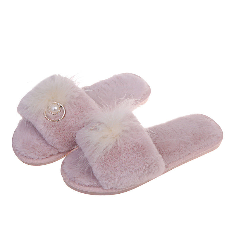 2024 autumn/winter fashion korean style indoor plush slippers - warm, cozy, and trendy women's home shoes