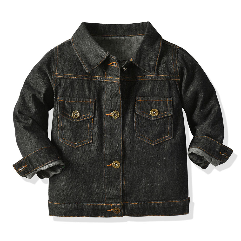children's outerwear, new autumn and winter styles, european and american fashion, two-tone denim jacket for boys and girls, korean style casual top