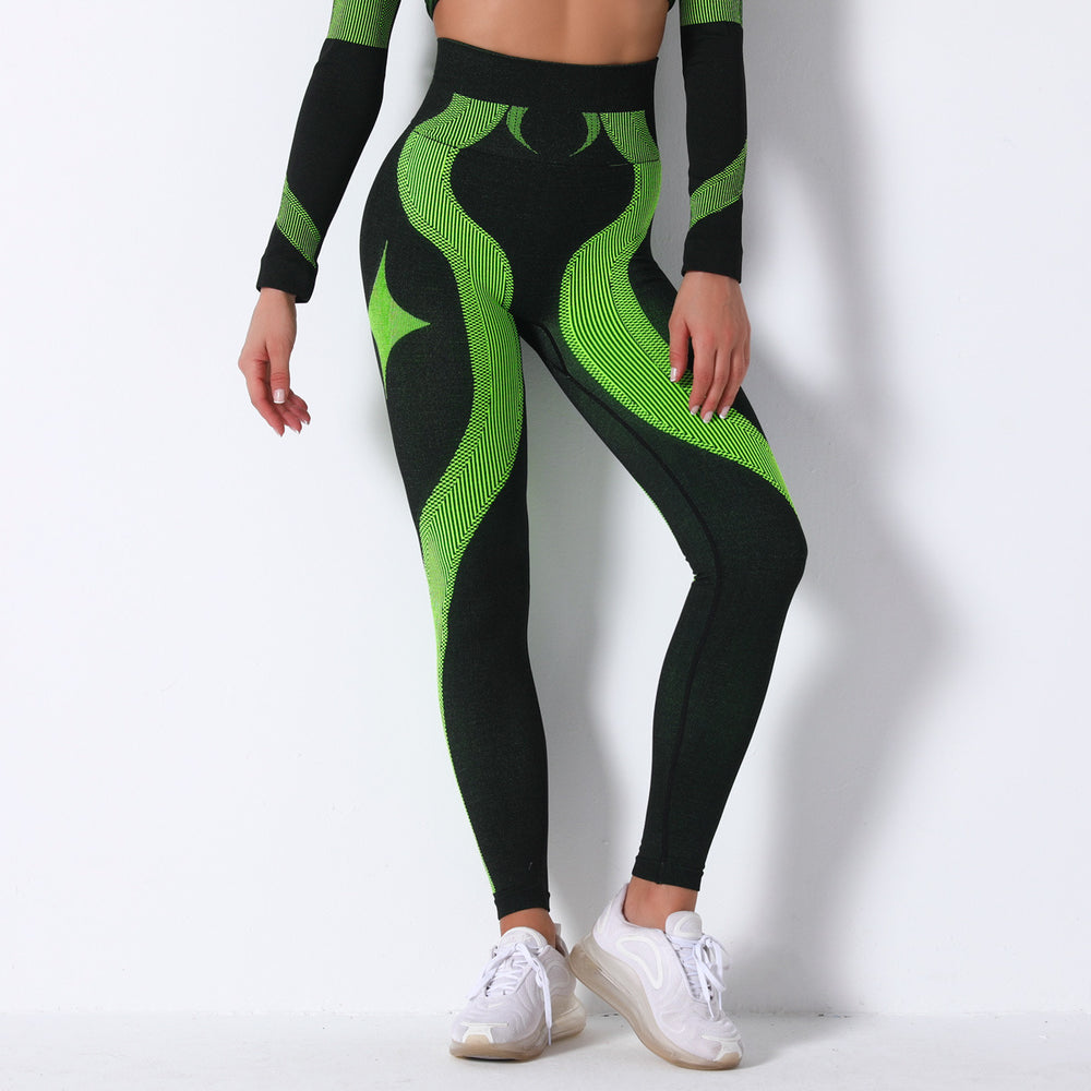 Amazon fashionhigh waist butt lift stretch tight yoga pants seamless knittingstripes peach butt lift yoga pants