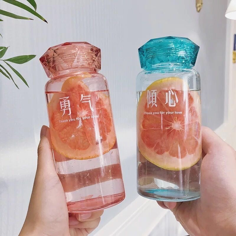 Diamond cup iridescent glass water cup creative popular round gift cup logo printing advertising cup cold drink customization