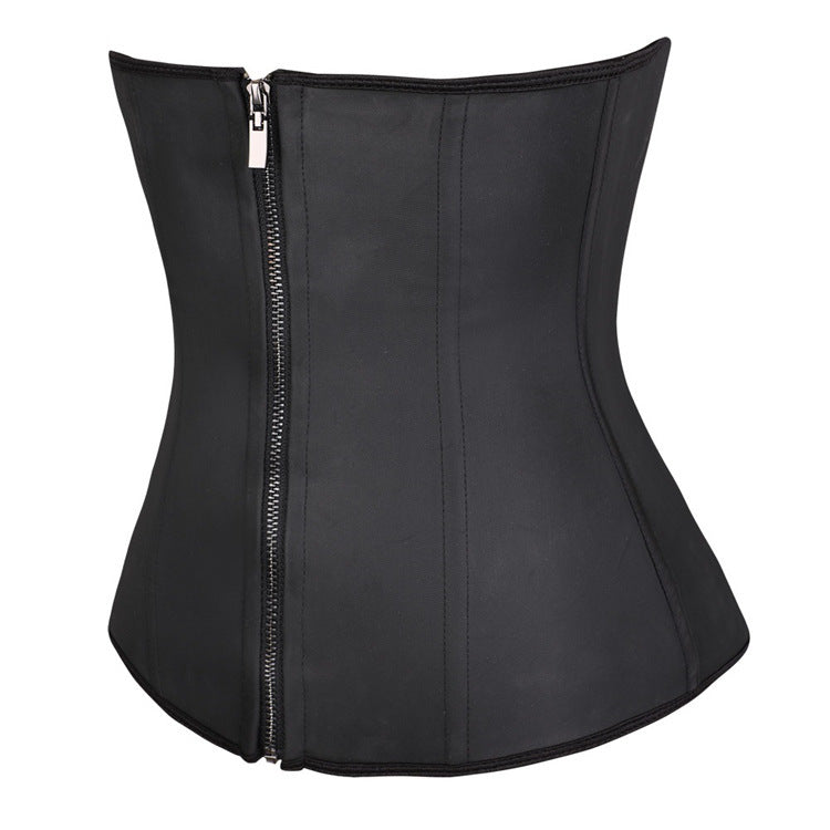 Rubber style 9 steel ribs waist clip girdle with 3-breasted waistband   cross-border supply slim waist