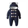 Ins baby winter clothing jumpsuit thickened quilted fleece-linedheattech baby cotton clothing children's clothing k-style hooded