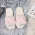 Furry slippers women's flats clouds 2024 fall and winter new arrival one-line outwear home casual plaid warmth furry slippers women