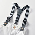 Export boys' summer suitkids gentleman's single flap pocket pants short sleeve t-shirt suspender shorts two-piece set children's clothing wholesale