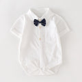 Triangle bag butt shirt short-sleeved baby jumpsuit summer lapel newborn khaki baby clothes one-piece triangle crawl