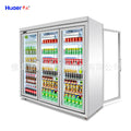 Huaer double-sided glass door freezer commercial freezer convenience store refrigerator display cabinet front and rear door refrigerated beverage cabinet