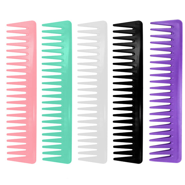 Color plastic wide tooth large tooth comb anti-static oil head modeling hair comb multi-functional massage straight hair comb spot