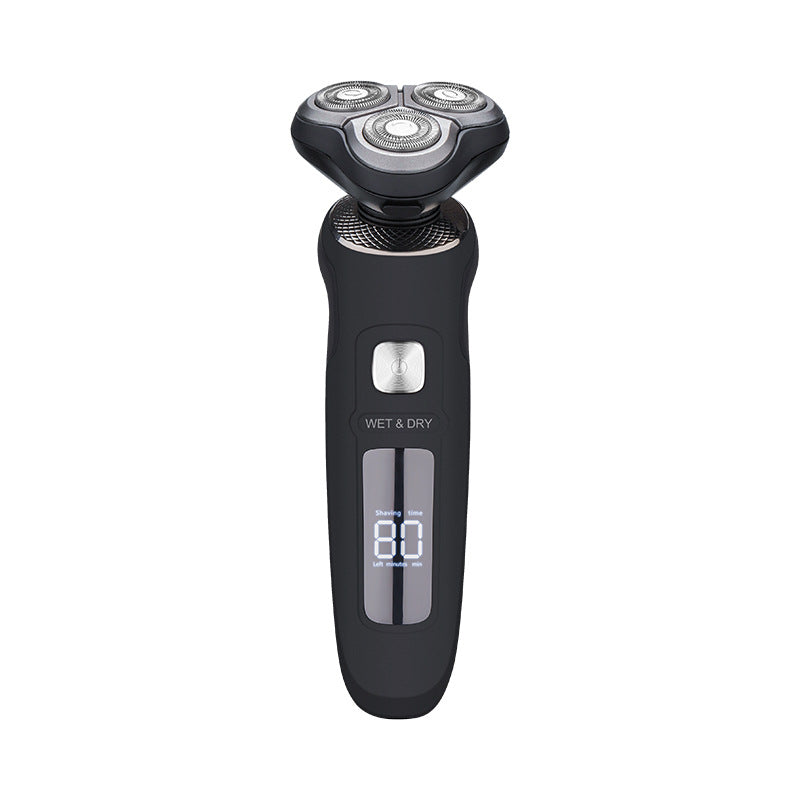 Men's electric shaver grooming kit - full body washable, quick charge, digital display, floating triple-head razor for shaving and hair removal