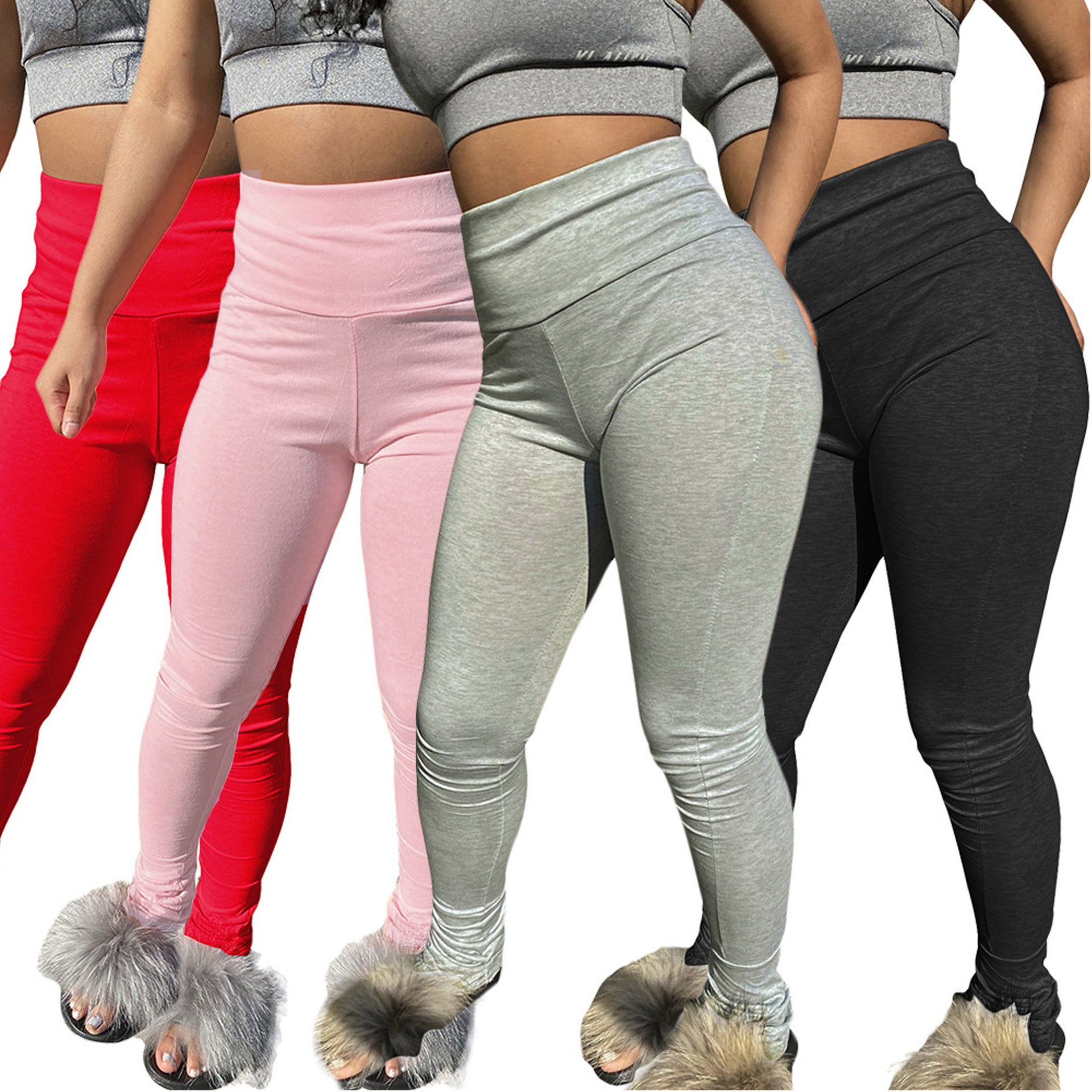 S3874 , independent station European and American  women's clothing sexy solid color casual tight high waist pencil pants small feet