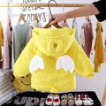 Girls' winter padded cotton coat, cute baby girl's padded jacket, 6-year-old girl's padded cotton coat with moving wings, one-piece winter outfit