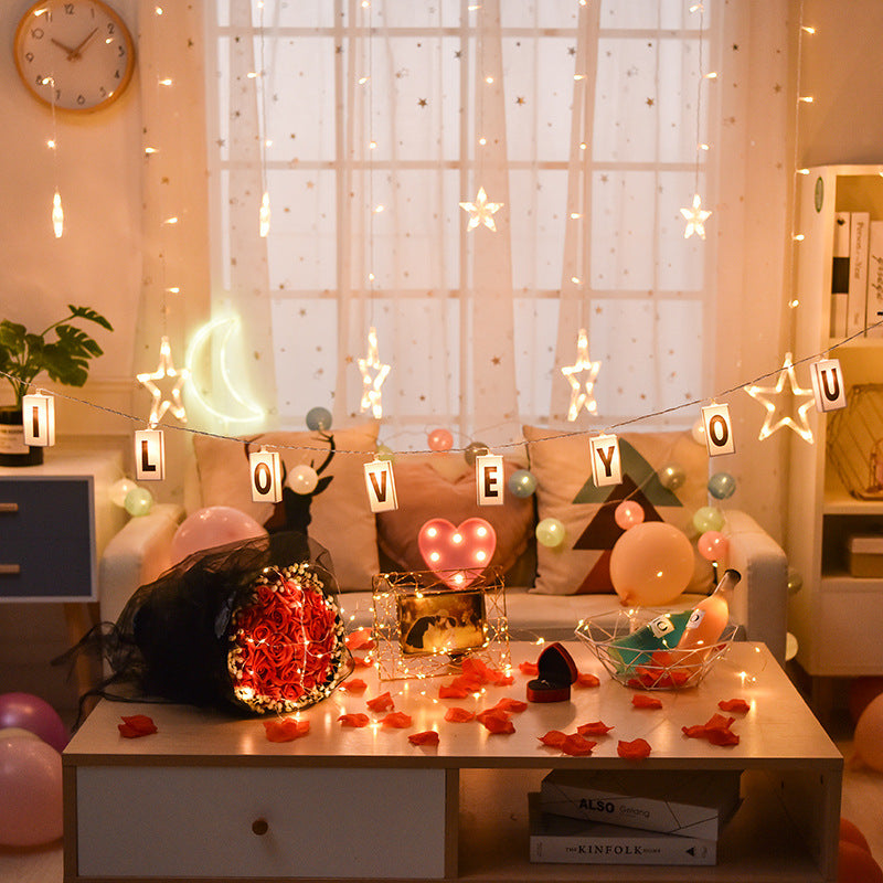 LED letter light box light string luminous letter puzzle string light Christmas decoration letter light box light string card lanterns