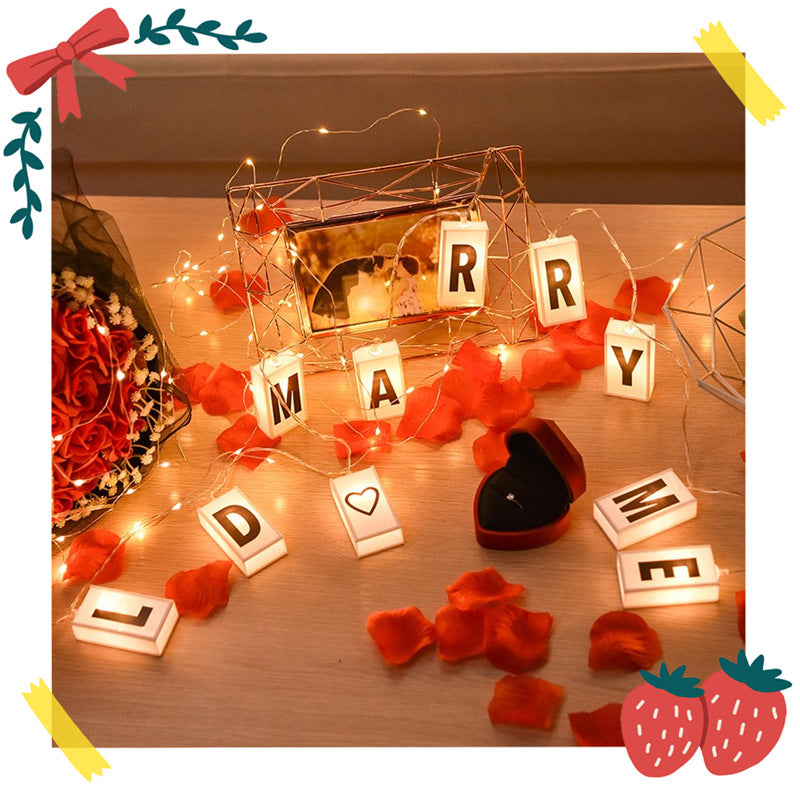 LED letter light box light string luminous letter puzzle string light Christmas decoration letter light box light string card lanterns