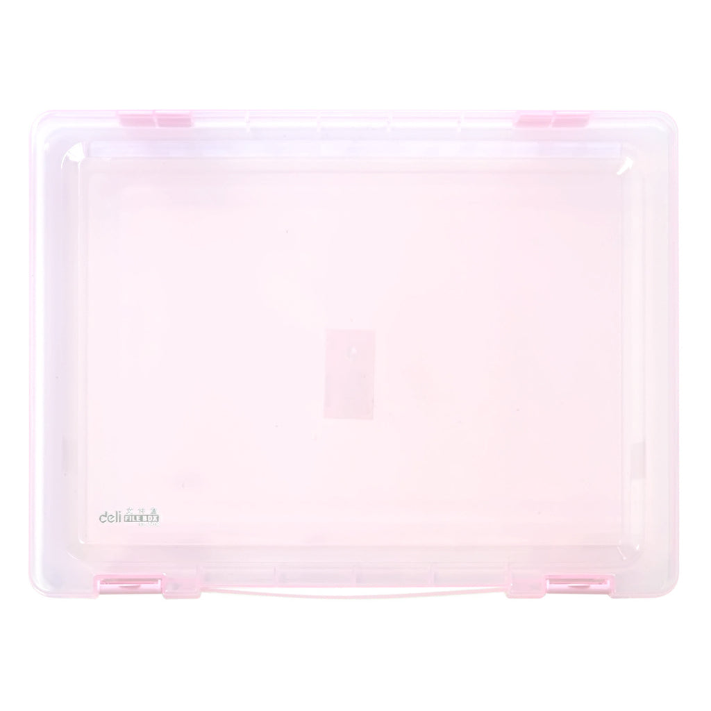 Deli 5701 5702 Stationery Box A4 Data Box, Portable Storage Box, Transparent PP File Storage Box