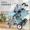 Wholesale double stroller: lightweight, high-view, convertible (sitting/reclining), detachable, foldable, twin baby pram