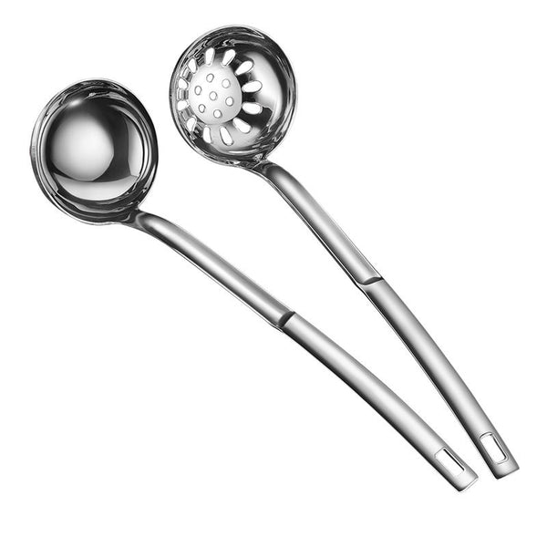 Logo custom 304 stainless steel spoon spoon long handle deepened hot pot spoon large colander soup porridge large spoon