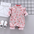 Newborn spring/autumn romper, baby girl chinese style full month outfit, infant winter warm cotton outing clothes
