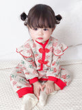 Newborn spring/autumn romper, baby girl chinese style full month outfit, infant winter warm cotton outing clothes