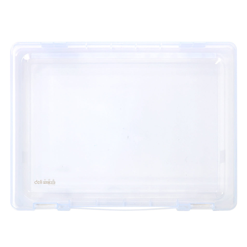 Deli 5701 5702 Stationery Box A4 Data Box, Portable Storage Box, Transparent PP File Storage Box