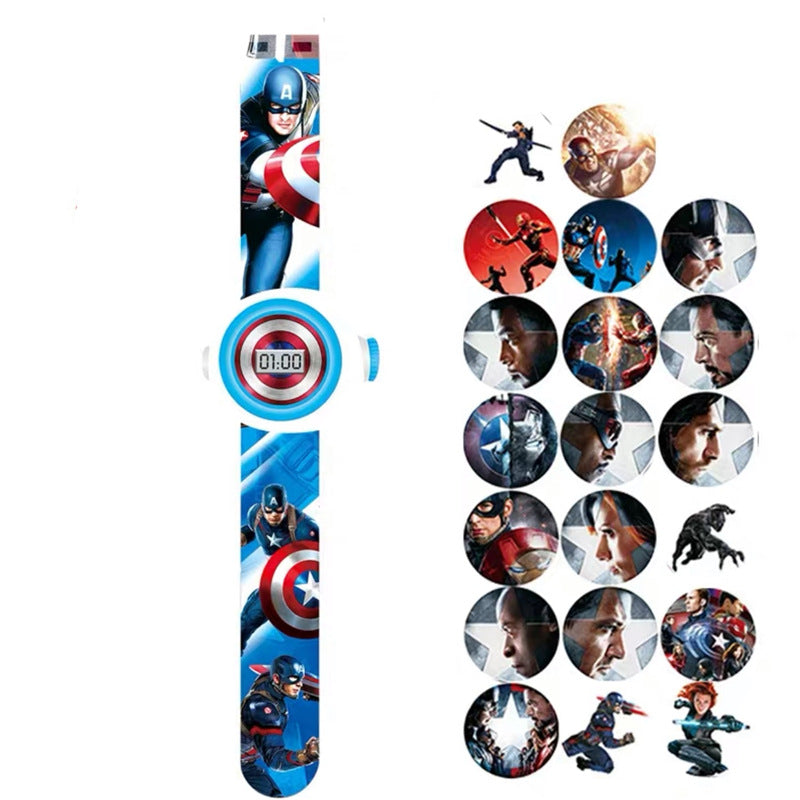 Kids' cartoon watch tiktok toy watch girls boys baby kindergarten gift 3d projection electronic watch