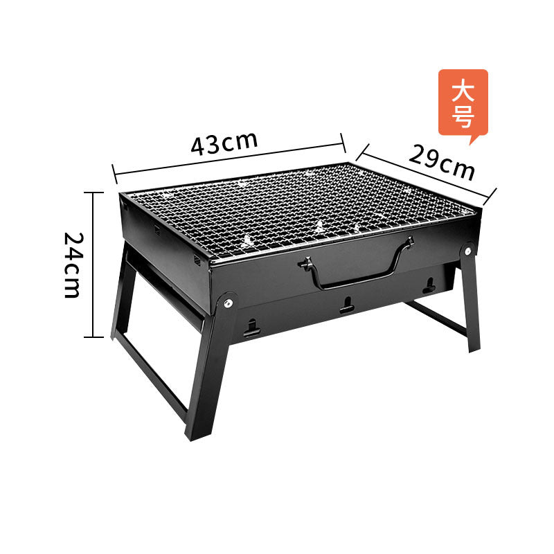 Zibo bbq black steel bbq grill - heavy-duty, foldable, portable, and easy-to-carry outdoor bbq grill