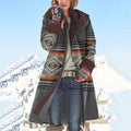 fall/winter new european and american style women's outerwear - -ready mid-length printed top, long sleeve dragon and phoenix wool blend coat