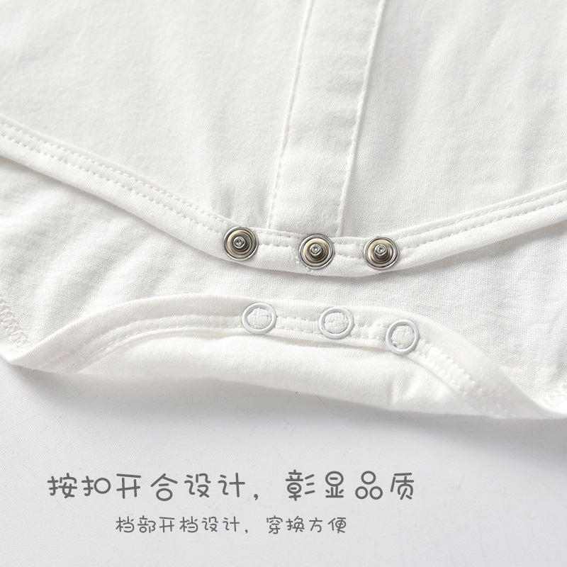 Onesie  spring and autumn triangle cover-up boy bow tie baby long sleeves type a one-piece pure cotton triangle climbing