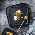 Creative square frosted western dinner plate steak plate ceramic dessert plate microwave oven baking plate tableware