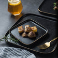 Creative square frosted western dinner plate steak plate ceramic dessert plate microwave oven baking plate tableware