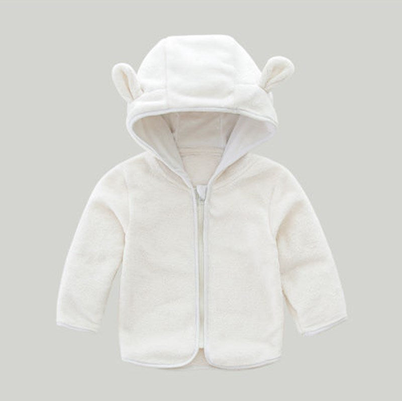 Girls' autumn/winter plush outerwear: cute baby girl fleece jacket for 0-1-2-3 year olds - princess style baby sweater