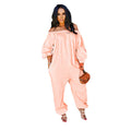 2020 hot selling european and american cross-border women's clothing  fashion casual solid color loose one-shoulder jumpsuit