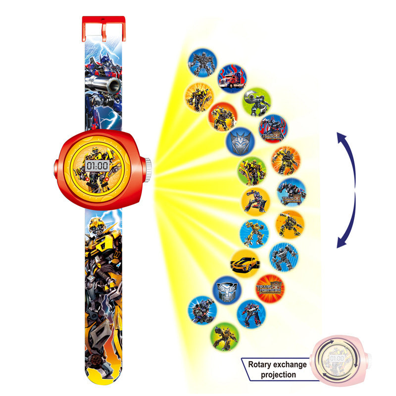 Kids' cartoon watch tiktok toy watch girls boys baby kindergarten gift 3d projection electronic watch