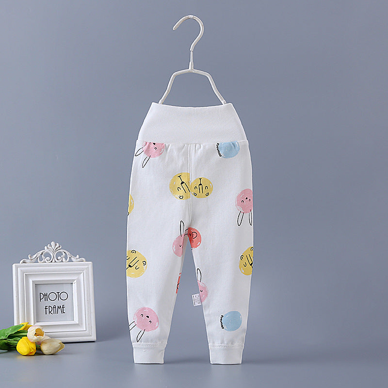 Baby high waist long johns pure cotton men's and women's children's baby spring & fall single open pants newborn kids open crotch pants
